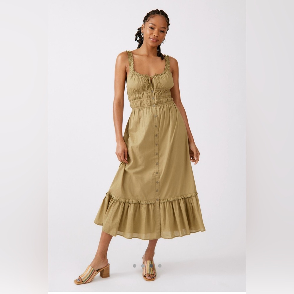 UO Sierra Lace Up Midi Dress